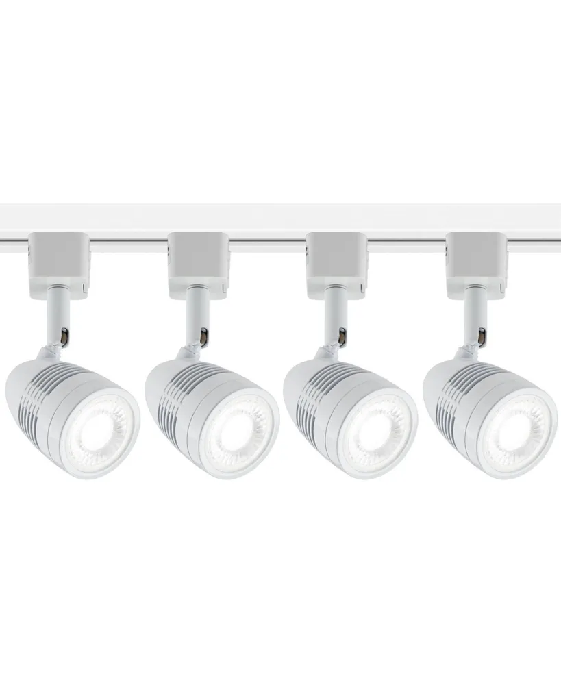 Pro Track 4-Head Led Ceiling Track Light Fixture Kit with Floating Canopy Bullet Spot