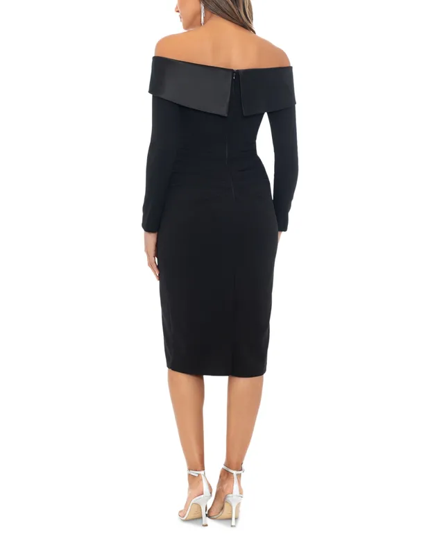 XSCAPE Off-The-Shoulder Scuba-Crepe Gown - Macy's