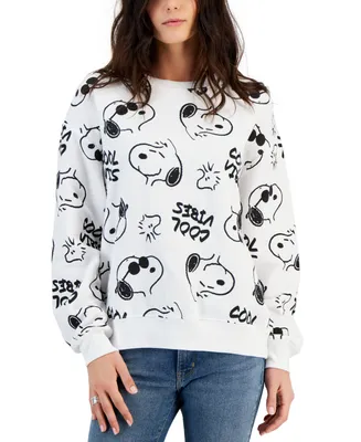 Peanuts Juniors' Snoopy & Woodstock Good Vibes Graphic Sweatshirt