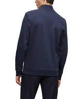 Boss by Hugo Men's Jacquard Zip-Neck Sweatshirt