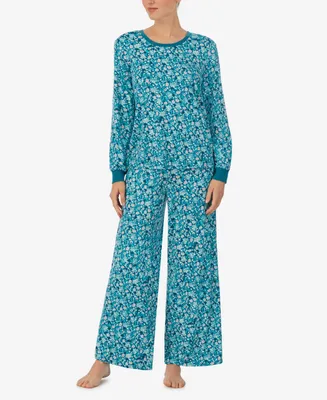 Ellen Tracy Women's 2 Piece Long Sleeve Pajama Set with Pants