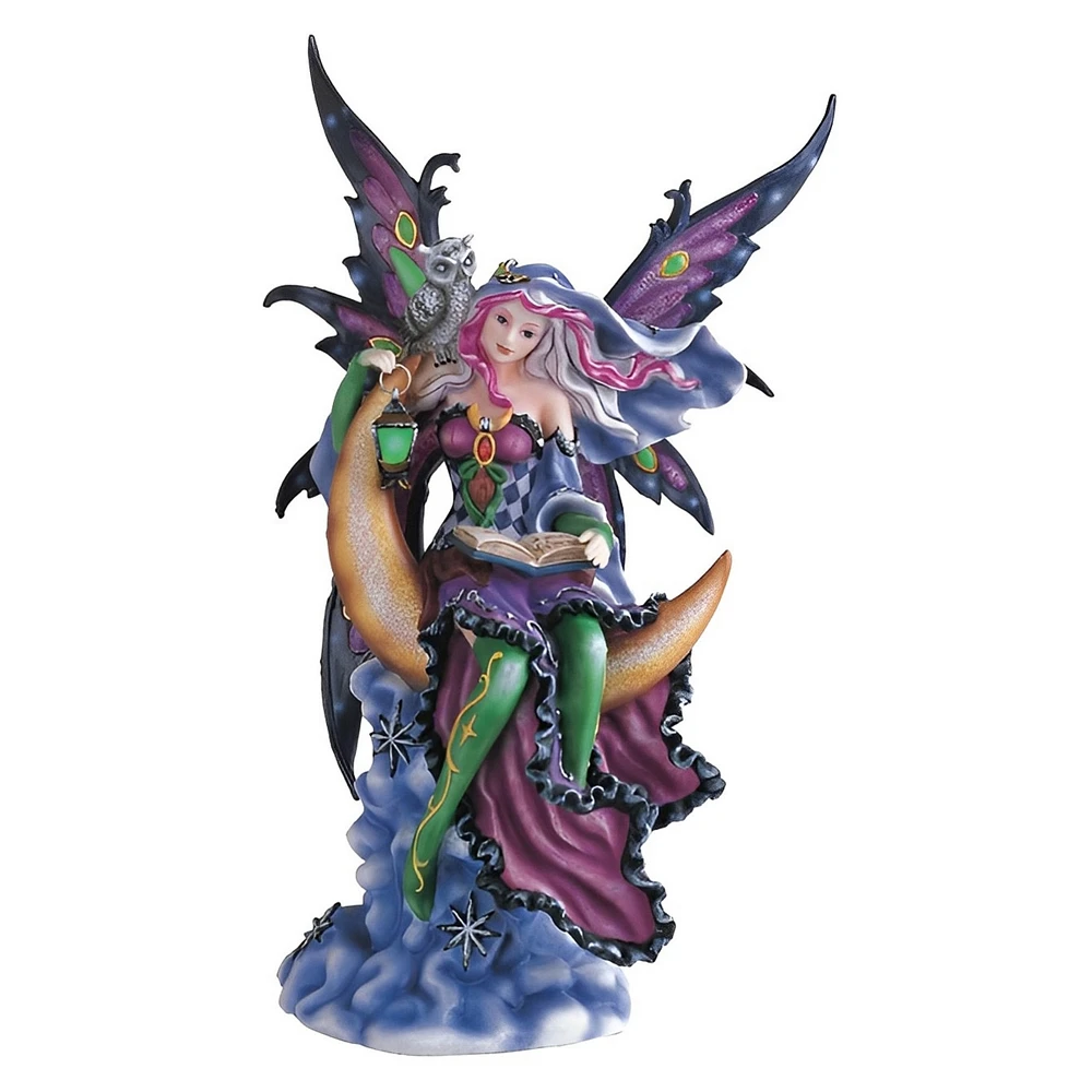 Fc Design 12"H Purple Fairy on The Moon Statue Fantasy Decoration Figurine Home Decor Perfect Gift for House Warming, Holidays and Birthdays