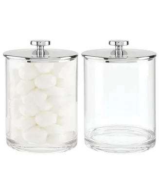 2ct mDesign Tall Kitchen Apothecary Airtight Canister Jars 2 Pack Clear/Chrome