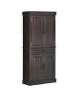 HOMCOM 64 4 Door Kitchen Pantry Freestanding Storage Cabinet with 3 Adjustable Shelves for Kitchen Dining or Living Room Brown