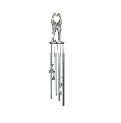 23" Long Silver Giraffe Round Top Wind Chime