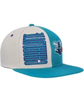 Men's Mitchell & Ness Cream Charlotte Hornets Hardwood Classics Pop Snapback Hat