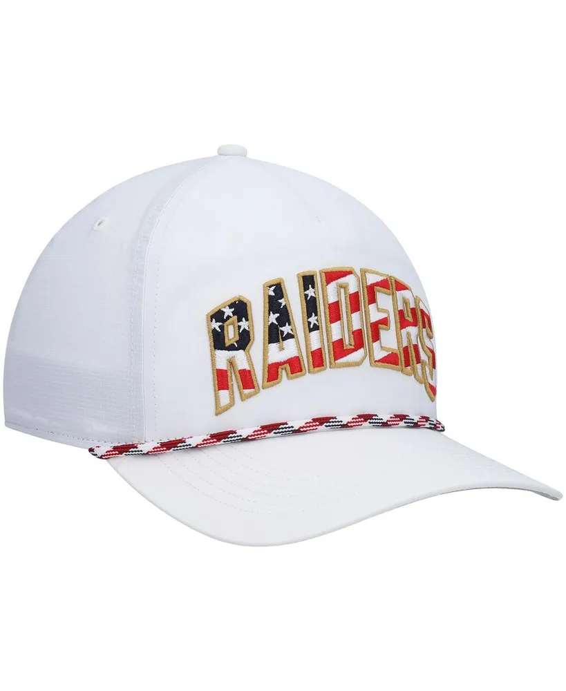 Men's '47 Brand White Las Vegas Raiders Hitch Stars and Stripes Trucker Adjustable Hat
