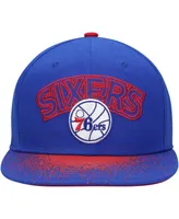 Men's Mitchell & Ness Blue Philadelphia 76ers Hardwood Classics Energy Re-Take Speckle Brim Snapback Hat