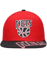 Men's Mitchell & Ness x Lids Red, Black New Jersey Nets Hardwood Classics Reload 3.0 Snapback Hat