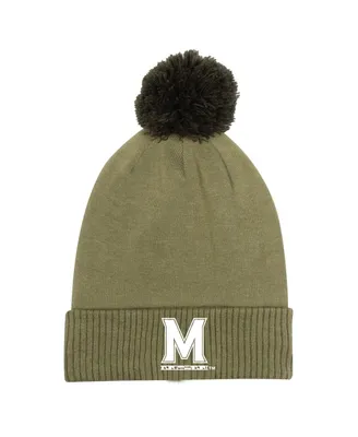 Men's Under Armour Green Maryland Terrapins Freedom Collection Cuffed Knit Hat with Pom