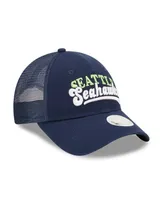 Women's New Era College Navy Seattle Seahawks Team Trucker 9FORTY Snapback Hat