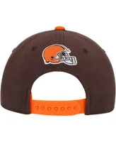 Big Boys and Girls Brown Cleveland Browns On Trend Precurved A-Frame Snapback Hat