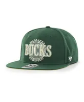 Men's '47 Brand Hunter Green Milwaukee Bucks High Post Captain Snapback Hat