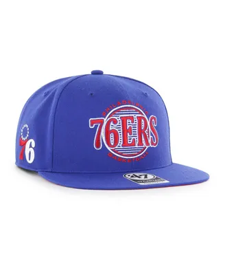 Men's '47 Brand Royal Philadelphia 76ers High Post Captain Snapback Hat