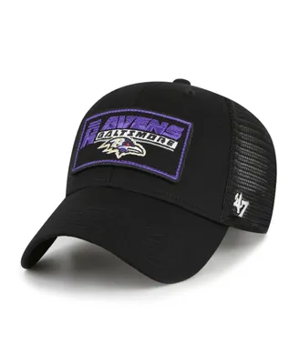 Big Boys and Girls '47 Brand Black Baltimore Ravens Levee Mvp Trucker Adjustable Hat