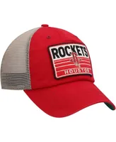 Men's '47 Brand Red, Natural Houston Rockets Four Stroke Clean Up Snapback Hat