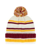 Big Boys and Girls '47 Brand Cream Washington Commanders Driftway Cuffed Knit Hat with Pom