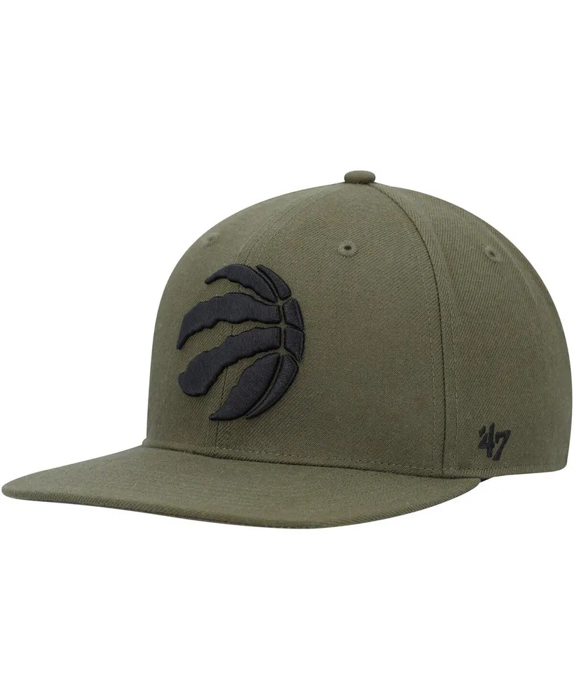 Men's '47 Brand Olive Toronto Raptors Ballpark Camo Captain Snapback Hat