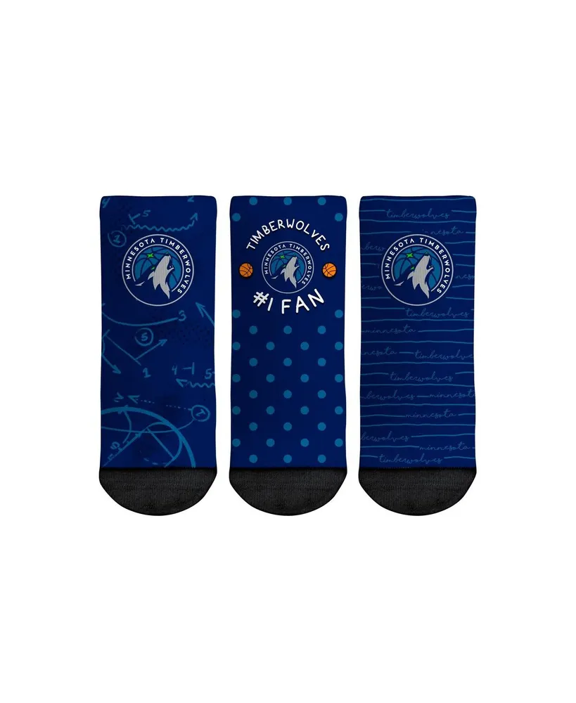 Toddler Boys and Girls Rock Em Socks Minnesota Timberwolves #1 Fan 3-Pack Crew Socks Set