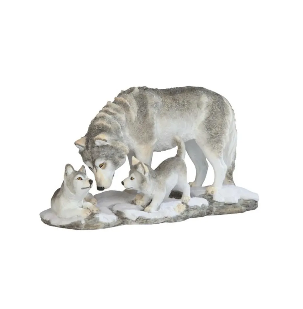 Fc Design 10 W Wolf With Cub Playing In