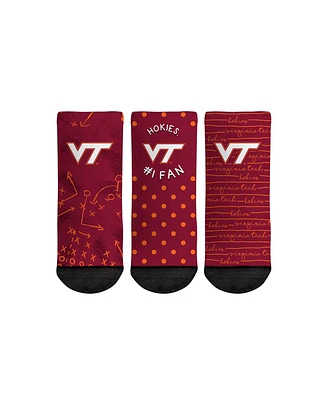 Toddler Boys and Girls Rock Em Socks Virginia Tech Hokies #1 Fan 3-Pack Crew Socks Set