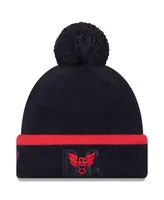 Men's New Era Black D.c. United Wordmark Kick Off Cuffed Knit Hat with Pom
