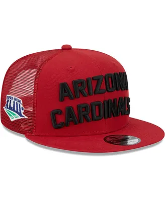 Men's New Era Cardinal Arizona Cardinals Stacked Trucker 9FIFTY Snapback Hat