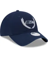 Women's New Era College Navy Seattle Seahawks Leaves 9TWENTY Adjustable Hat