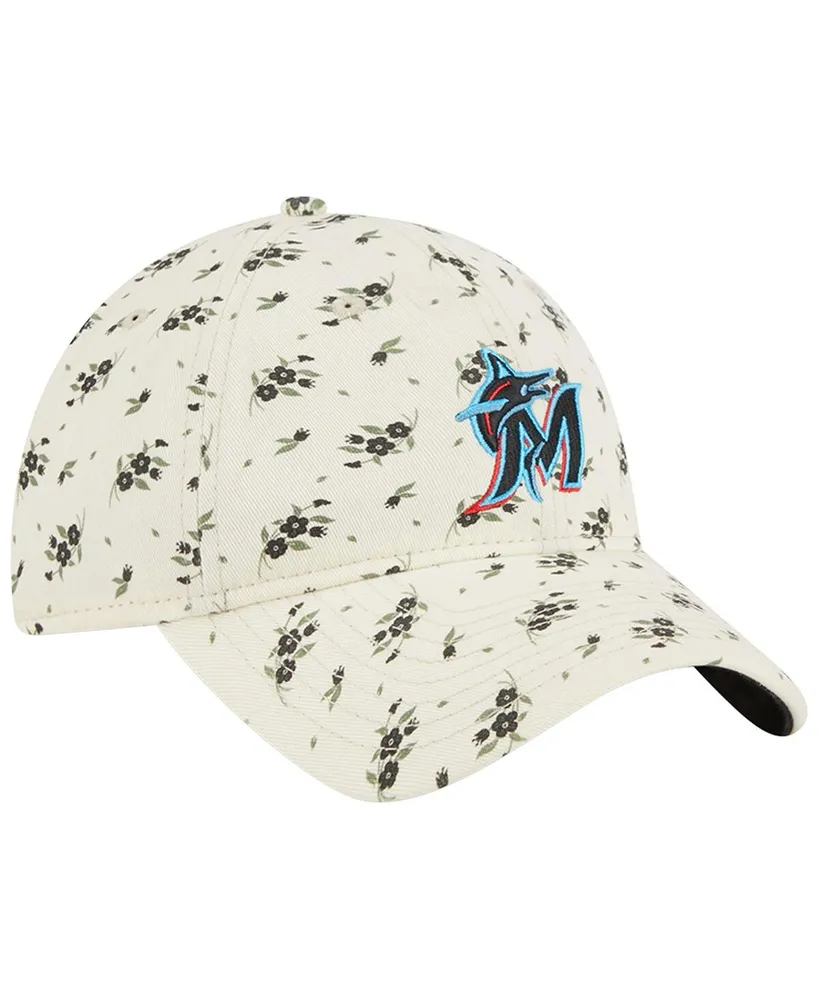 Women's New Era Cream Miami Marlins Chrome Bloom 9TWENTY Adjustable Hat