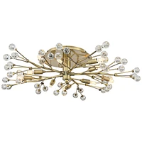 Possini Euro Design Modern Ceiling Light Semi Flush Mount Fixture 10-Light Led 27 1/2" Wide Brass Gold Metal Crystal Berries for Bedroom Kitchen Livin