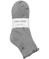 Calvin Klein Women's 3-Pk. Ruffled Quarter Performance Socks