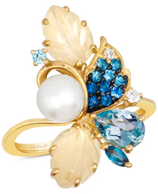 Le Vian Ombre Multi-Gemstone (2-1/3 ct. t.w.), Vanilla Pearl (6mm), & Vanilla Diamond Ring in 14k Gold