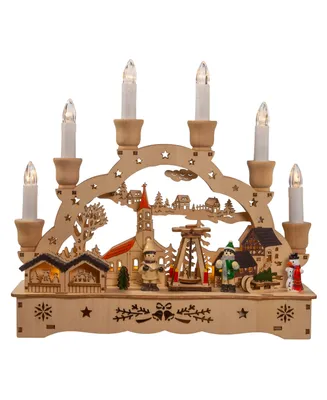 Kurt Adler 10.25" Wooden Led Light-Up Musical and Motion Christmas Village