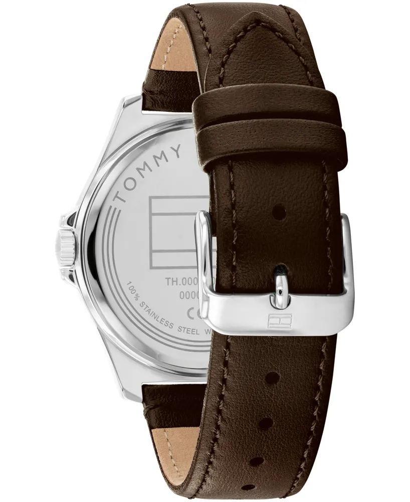 Tommy Hilfiger Men's Quartz Brown Leather Watch 43mm