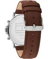 Tommy Hilfiger Men's Multifunction Brown Leather Watch 43mm