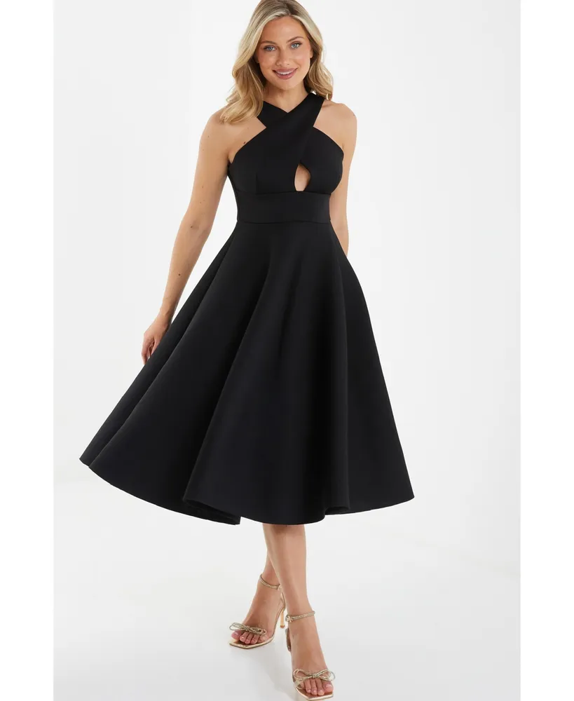 Quiz Women's Keyhole Skater Midi Dress