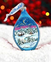 Designocracy Christmas Night Drop Holiday Mercury Glass Ornaments G. DeBrekht