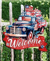 Designocracy Holiday Wooden Door Decor Welcome Sign United We Stand G. DeBrekht