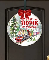 Designocracy All Hearts Come Home for Christmas Wooden Door Decor Welcome Sign G. DeBrekht