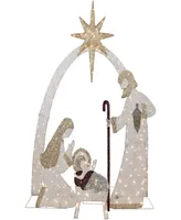 Northlight 6.75' Light Emitting Diode (Led) Lighted Holy Family Nativity Scene Outdoor Christmas Decoration