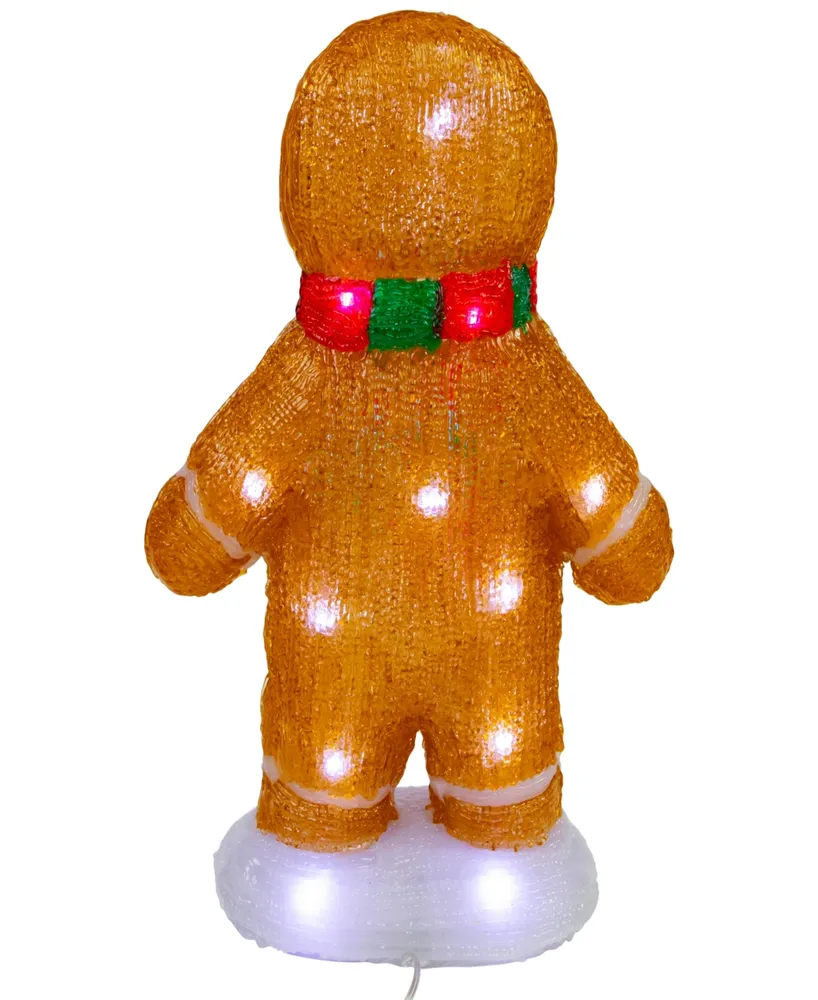 Northlight 14" Light Emitting Diode (Led) Lighted Acrylic Gingerbread Man with Scarf Outdoor Christmas Decoration