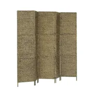 vidaXL 5-Panel Room Divider Brown 76"x63" Water Hyacinth