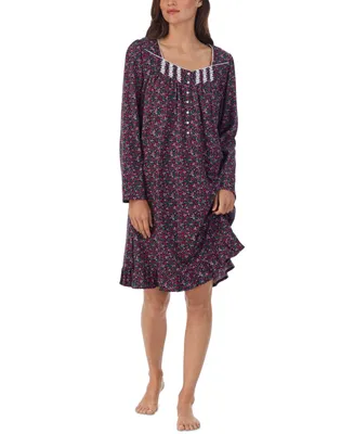 Eileen West Women's Cotton Ruffled Lace-Trim Nightgown