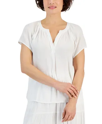 Style & Co Women's Flutter-Sleeve Top, Created for Macy's