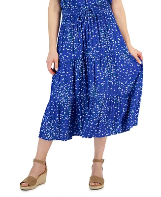 Style & Co Petite Drawstring Tiered Midi Skirt, Created for Macy's