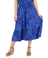 Style & Co Petite Drawstring Tiered Midi Skirt, Created for Macy's