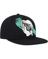 Men's Mitchell & Ness Black Boston Celtics Paint By Numbers Snapback Hat