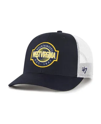 Big Boys and Girls '47 Brand Navy West Virginia Mountaineers Scramble Trucker Adjustable Hat
