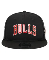 Men's New Era Black Chicago Bulls Post-Up Pin Mesh 9FIFTY Snapback Hat