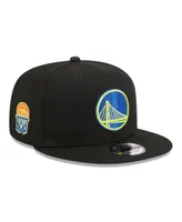 Men's New Era Black Golden State Warriors Neon Pop 9FIFTY Snapback Hat